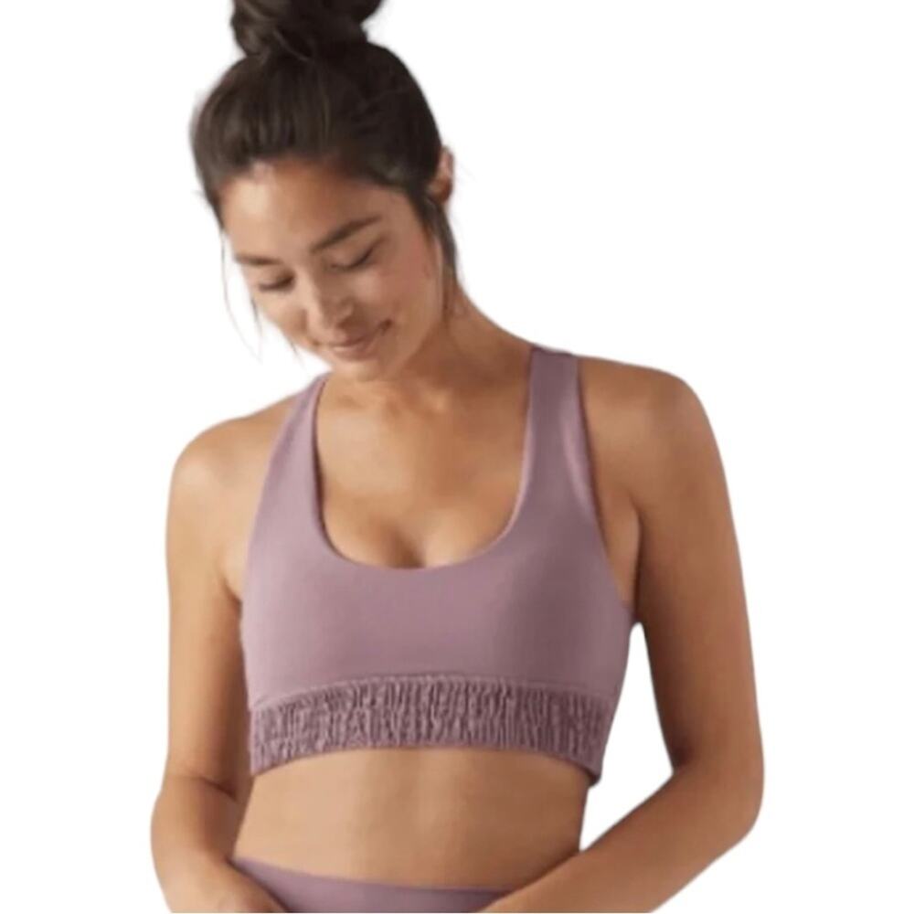 Glyder Mauve Blossom Racer Back Sports Bra Women  Size XS
